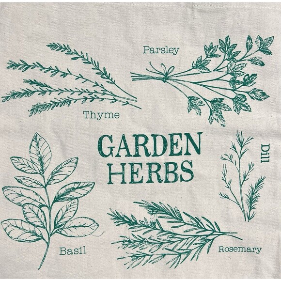 Garden Herbs Cotton Canvas Tote Reusable Tote Bag Martha Stewart 100% Cotton - Picture 4 of 17